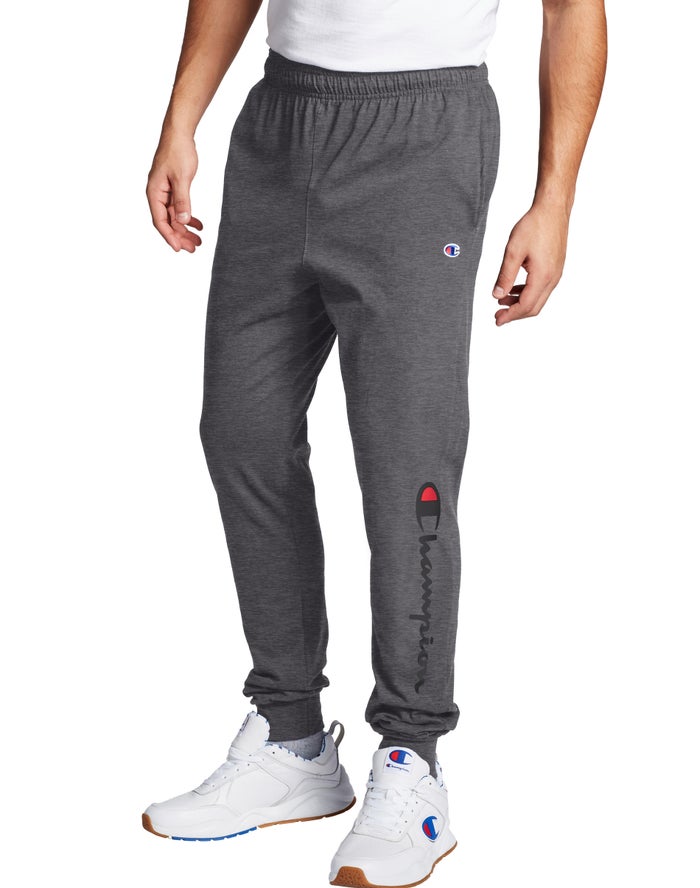 Champion Classic Jersey Script Logo Joggingbroek Heren - DonkerGrijs - Belgie 0641PFXLT